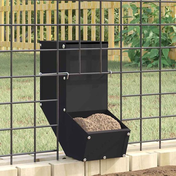 vidaXL Kŕmidlo pre králiky Čierna 12,5 x 26 x 28,5 cm