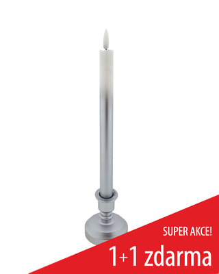 Dlhý LED svietnik - bielo-strieborný HOME DECOR HD-119SS