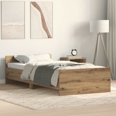vidaXL Posteľný rám bez matraca dub artisan 75x190 cm kompozitné drevo