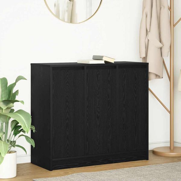 vidaXL Komoda dub čierny 85x34x76 cm kompozitné drevo