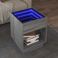vidaXL Konferenčný stolík s nekonečnými LED sivý sonoma 40x40x50 cm