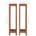 vidaXL Podstavce pod kvetináče 2 ks 25x25x100 cm tíkový masív