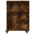 vidaXL Úzky úložný vozík dymový dub 48x13x68 cm kompozitné drevo