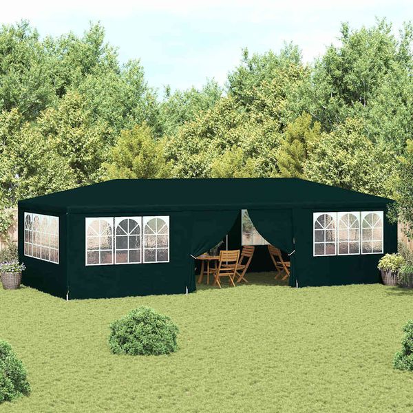 vidaXL Profesionálny párty stan+bočné steny 4x9 m, zelený 90 g/m²