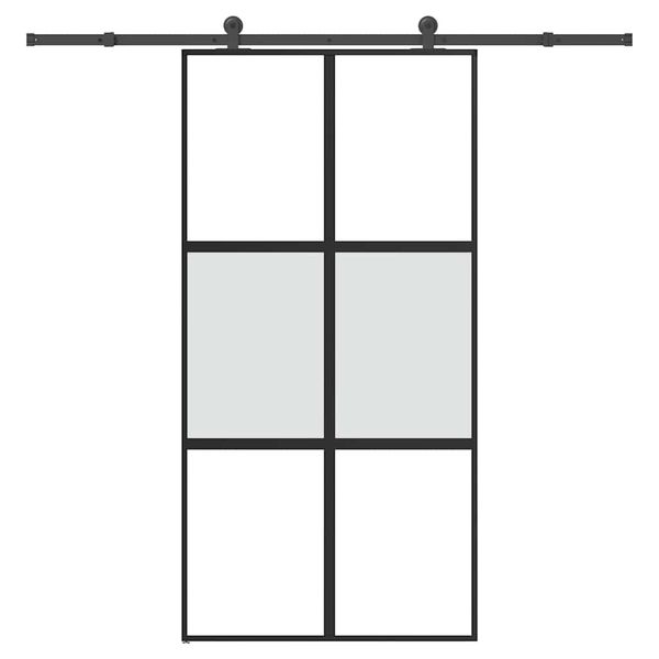 vidaXL Posuvné dvere s kovaním tvrdené sklo a hliník úzke 102,5x205 cm