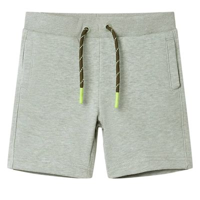 Detské kraťasy so šnúrkou svetlé kaki melanž 92