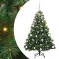 vidaXL Umelý vianočný stromček s 150 LED-i Zelená 150 cm PE a PVC