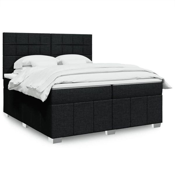 vidaXL Boxspring posteľ s matracom čierna 200x200 cm látka