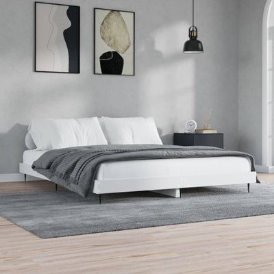 vidaXL Posteľný rám biely 150x200 cm kompozitné drevo