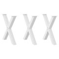 vidaXL Nohy k jedálenskému stolu v tvare X, 3 ks, biele, 80 x (72-73) cm, oceľové