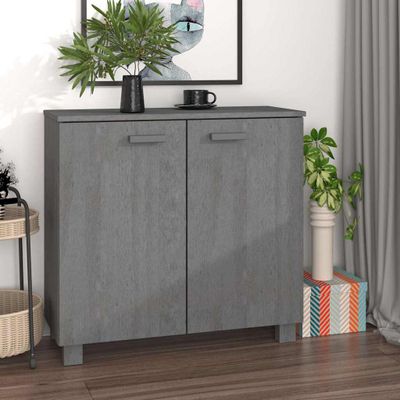 vidaXL Komoda HAMAR, tmavosivá 85x35x80 cm, borovicový masív