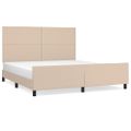 vidaXL Posteľný rám s čelom kapučínový 160x200 cm umelá koža