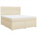 vidaXL Posteľný rám boxspring s matracom krémový 180x200 cm látka