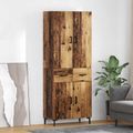 vidaXL Highboard Staré drevo 69,5 x 34 x 180 cm Kompozitné drevo
