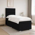 vidaXL LED boxspring posteľ s matracom Čierna 100 x 200 cm Látka