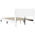 vidaXL Rám postele s LED pásikmi Biela 140 x 200 cm Umelá koža