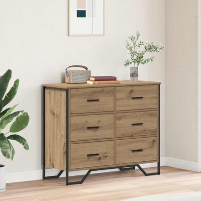 vidaXL Příborník so zásuvkou 2 pcs Remeselný dub 91 x 35,5 x 74,5 cm