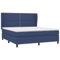 vidaXL Posteľný rám boxspring s matracom modrý 160x200 cm látka