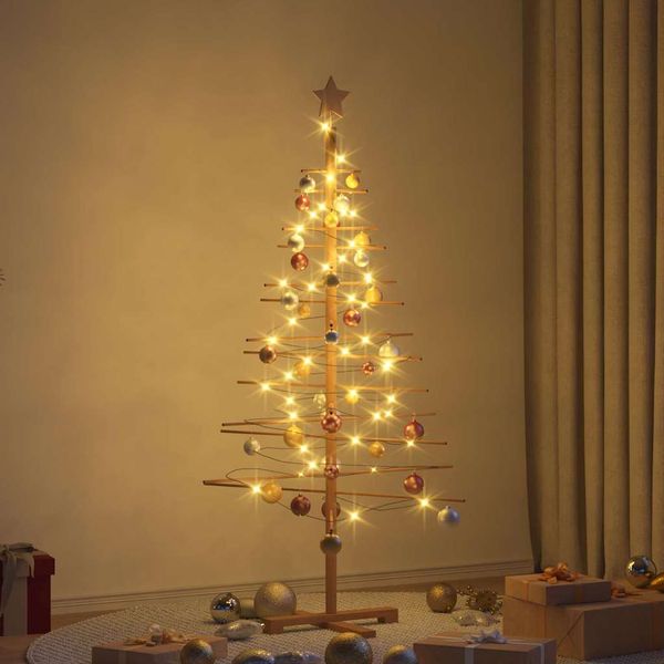 vidaXL Drevený vianočný stromček so stojanom Hnedá 150 cm Bambus