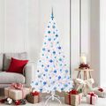 vidaXL Umelý vianočný stromček s 300 LED-i Biela 180 cm PVC a oceľ