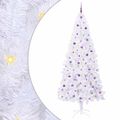 vidaXL Umelý vianočný stromček s 300 LED-i Biela 240 cm PVC a oceľ