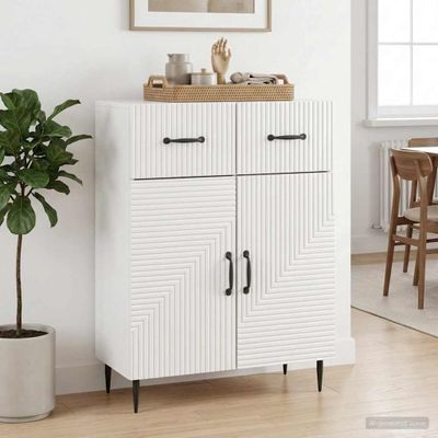 vidaXL Servírovacia skriňa Biela s vysokým leskom 66 x 34,5 x 89,5 cm