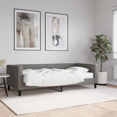 vidaXL Denná posteľ s matracom tmavosivá 90x200 cm látka