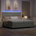 vidaXL LED box s pružinami Svetlosivá 200 x 200 cm Zamat
