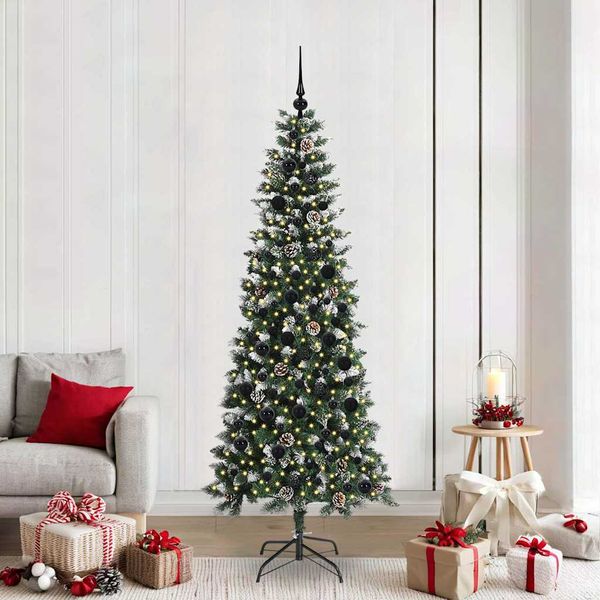 vidaXL Umelý vianočný stromček Zelená 210 cm PVC, plast a oceľ