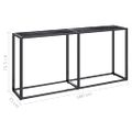 vidaXL Konzolový stolík čierny mramor 160x35x75,5 cm tvrdené sklo