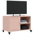 vidaXL TV skrinka ružová 68x39x43,5 cm oceľ
