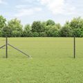 vidaXL Hexagonálny plot s stĺpom 50 x 0,4 m PVC potiahnutá oceľ Sivá
