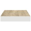 vidaXL Plávajúce nástenné police 2 ks dubové a biele 50x23,5x3,8 cm MDF