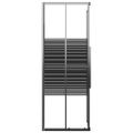 vidaXL Pruhovaný sprchový kút ESG 80x80x180 cm čierny
