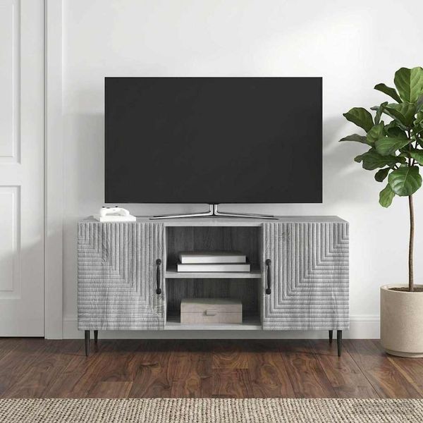 vidaXL TV skrinka Sivá sonoma 102 x 34,5 x 50 cm Kompozitné drevo