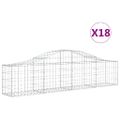 vidaXL Oblúkový gabionový kôš 18 ks 200x30x40/60 cm pozinkované železo