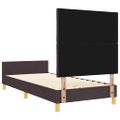 vidaXL Rám postele s čelnou doskou Tmavo hnedá 100 x 200 cm látka