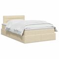 vidaXL Postel s úložným prostorem a matrací Krémová 120 x 200 cm Zamat