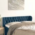 vidaXL Čelo postele so záhybmi tmavomodrá 147x23x78/88 cm zamat