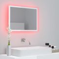 vidaXL LED kúpeľňové zrkadlo lesklé biele 60x8,5x37 cm akryl