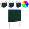 vidaXL Čelo postele s LED tmavozelené 90x5x118/128 cm zamat