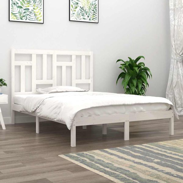vidaXL Posteľ bez matraca biela 140x190 cm masívna borovica