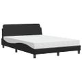 vidaXL Posteľ s matracom Dover čierna 140x190 cm umelá koža