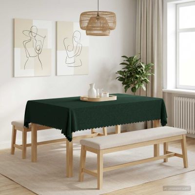vidaXL Uterák na stôl Obdĺžnikový Tmavozelená 140 x 160 cm