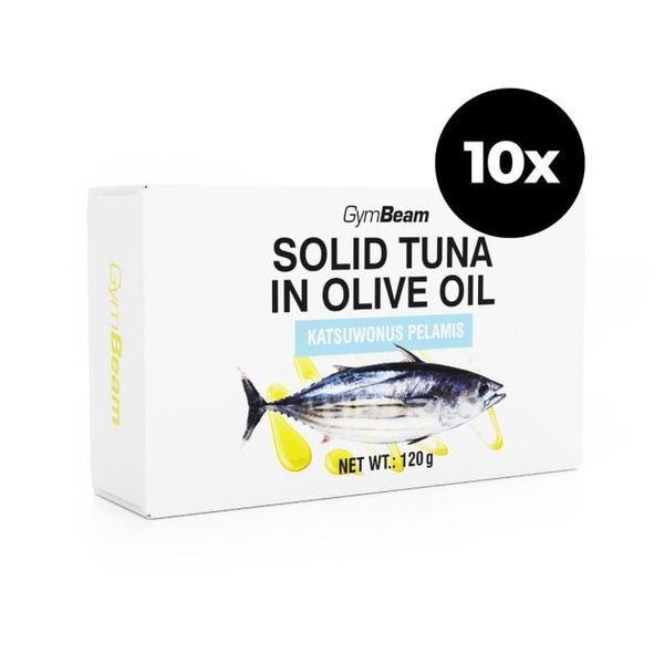 Tuniak v olivovom oleji - GymBeam, 10 x 120 g