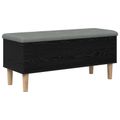 vidaXL Úložná lavička s vankúšom Čierny dub 102 x 42 x 46 cm