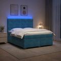 vidaXL Posteľ boxspring s matracom Modrá 180 x 200 cm Zamat