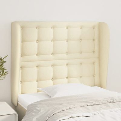 vidaXL Čelo postele so záhybmi krémové 103x23x118/128 cm umelá koža