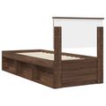 vidaXL Rám postele Hnedý dub 75 x 190 cm Masívne borovicové drevo