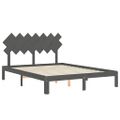 vidaXL Rám postele s čelom sivý 140x190 cm masívne drevo